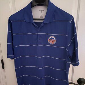 Antigua L New York Mets All Star Royal Blue SS Desert Dry Polo